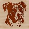 Boxer Breed Dog Head Illustration A detailed illustration of a dog's head with a boxer breed's distinctive facial features.