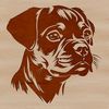 Boxer Dog Illustration SVG An illustration of a Boxer dog's head, suitable for vector graphics and cutting machine designs.