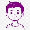 Vector Child Figure Illustration A young boy figure depicted in simple vector lines.