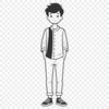 Young boy silhouette in vector format A boy's silhouette in vector format.