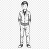 Simple Line Art Portrait A young child's portrait in simple line art style.