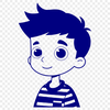 Neutral Background Boy Icon A single illustration of a boy in a neutral background.