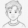 Young Portrait Silhouette A young boy's portrait in a clean vector format.