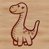 Line Drawing Baby Brachiosaurus A simple line drawing of a baby brachiosaurus dinosaur.