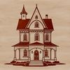 Illustrative house design created as a vector graphic file.