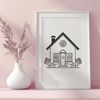 Simple House Design Vector Graphic An SVG illustration of a single-family home with a simple design.