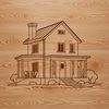 SVG house clip art design featuring a simple residential building