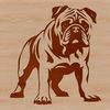 Bulldog Silhouette A vector illustration of a bulldog standing on all fours, suitable for various designs and projects.