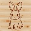 Vector Rabbit Silhouette for Design Projects A detailed illustration of a sitting rabbit, ideal for vector design projects.