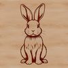 Free Vector Bunny Design SVG File A cartoon rabbit sitting on its hind legs, suitable for use as clip art or vector design.