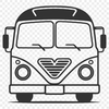 City Bus Illustration in Multiple Lanes A stylized illustration of a city bus with multiple lanes and roads in the background.