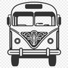 Modern Transportation Symbol A graphic representation of a vehicle with multiple doors and seats, suitable for use in various contexts.