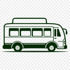 Simple Bus Illustration in Bold Lines A simplified illustration of a bus with bold lines and minimal details.