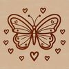Beautiful Butterfly Clip Art A colorful insect with love hearts on its wings.