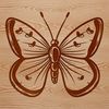 A colorful illustration of a butterfly in flight, ideal for graphic design projects.