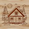 Simple Cabin Clipart Image A simple vector illustration of a cabin, suitable for various graphic design projects.