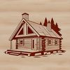 Wooden Cabin Vector Illustration Vector design of a cozy wooden cabin with a sloping roof.