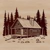 A simple cabin design vector graphic illustration.