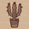 An outline vector design of a cactus, suitable for cutting machine or laser cutter use.