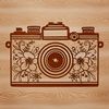 Ornate Camera Design Vector Ornate camera illustration with floral details, suitable for vector design projects and commercial or personal use.