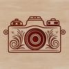 Beautiful Camera Illustration A stylized illustration of a camera with intricate details.