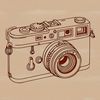 Modern Digital Camera Icon A vector illustration of a modern digital camera with adjustable settings and lenses.