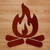 Cozy Outdoor Fire Pit A campfire with flames burning in the outdoors, suitable for vector art and design projects.