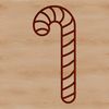 Simple Christmas Decoration Vector A simple line drawing of a candy cane against a white background, suitable for various digital uses.