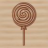 Sweet Treat Graphic Vector An isolated vector graphic design of a lollipop with bold colors and simple lines.
