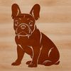 Free Vector Breed Logo French Bull Terrier A sitting French Bulldog, a popular breed of domestic animal, in vector format suitable for digital design projects.