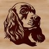 Adorable Cocker Spaniel Close-Up A close-up illustration of a dog's head, showcasing the features of a Cocker Spaniel breed.