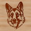 German Shepherd Head Silhouette A detailed illustration of a German shepherd dog's head, suitable for digital design and cutting machine projects.