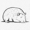 Wildlife Illustration - Capybara in Natural Habitat A high-quality vector illustration of a sleeping capybara in a natural environment.