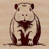 A South American rodent, the capybara, depicted in vector format.
