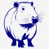 Large Vector Raccoon Relative SVG Art An illustration of a capybara, a large rodent native to South America, available in vector format for digital design.