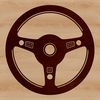 A detailed vector illustration of a standard car steering wheel.