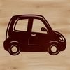A graphic representation of a car in vector format, ideal for use in design software like Illustrator or Procreate.
