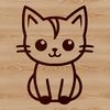 Calm Feline Companion A sitting cat with a calm expression in vector format.