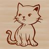 Playful Kitten Character A small cartoon cat sitting on its haunches.