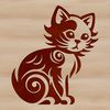Adorable Cat Floor Art A cute cartoon cat sitting on the floor.