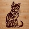 A small, sitting cat with a rounded face and whiskers, depicted in a simple vector style.