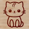 Cute Sitting Kitty Line Art A simple line drawing illustration of a sitting cat, suitable for various digital and craft projects.