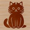 Cute Kitten Sitting Pose A cute cat sitting comfortably on its haunches, suitable for digital designs and craft projects.