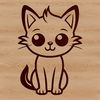 Beautiful Cat Clip Art A whimsical illustration of a sitting cat with endearing facial features.