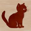 Whimsical Kitten Silhouette Vector Vector illustration of a cute kitten sitting on its haunches.