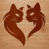 A high-quality digital illustration of a domestic cat's head from various angles, suitable for vector design.