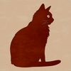 A sitting domestic cat in vector format.