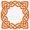 An intricate Celtic design composed of repeating shapes and patterns.