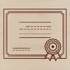 A vector illustration of a graduation scroll with a ribbon and seal.