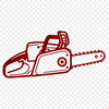 A chainsaw tool design suitable for cutting machine stencils and vector art.